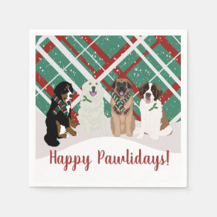 Bernese Leonberger Pyrenees St Bernard Christmas Napkin