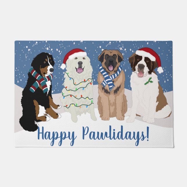 Bernese Leonberger Pyrenees St Bernard Doormat (Front)