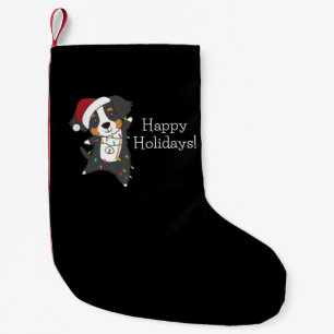 Bernese Merry Christmas Happy Christmas Dogs Small Christmas Stocking