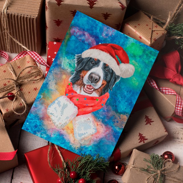 Bernese Mountain Breed Dog Christmas Holiday Postcard (Creator Uploaded)