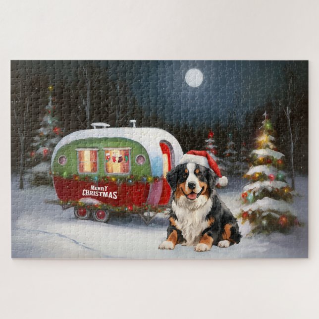 Bernese Mountain Caravan Christmas Adventure Jigsaw Puzzle (Horizontal)