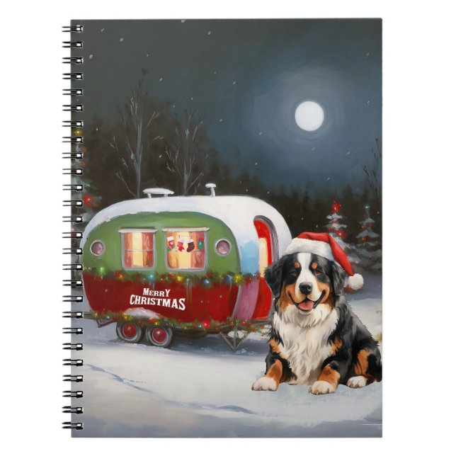 Bernese Mountain Caravan Christmas Adventure Notebook (Front)