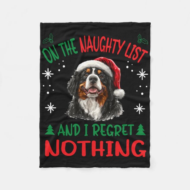 Bernese Mountain Christmas Dog Breed Designs Uni-a Fleece Blanket (Front)