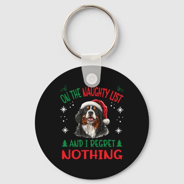 Bernese Mountain Christmas Dog Breed Designs Uni-a Key Ring (Front)