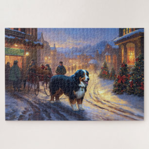 Bernese Mountain Christmas Festive Season Jigsaw Puzzle