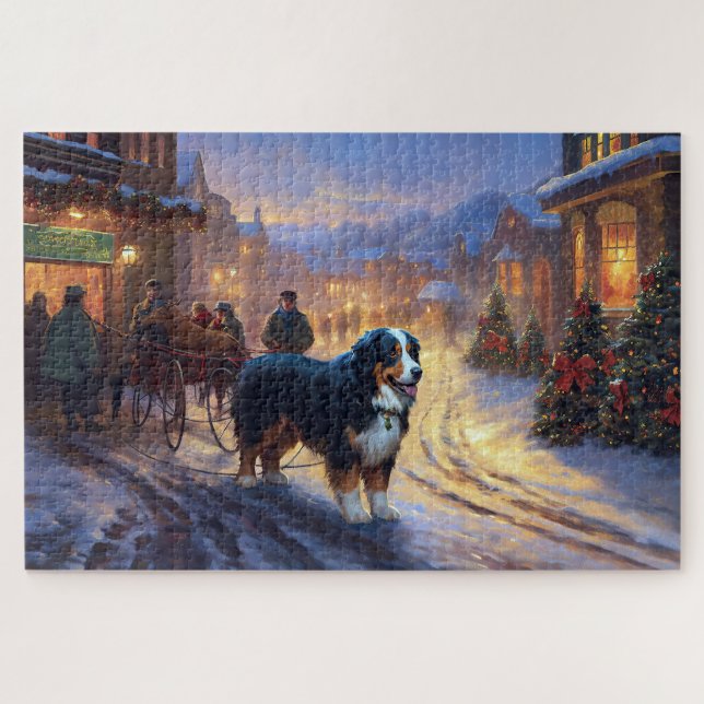 Bernese Mountain Christmas Festive Season Jigsaw Puzzle (Horizontal)