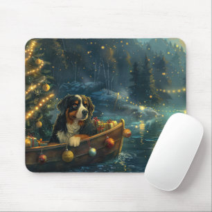 Bernese Mountain Christmas Festive Voyage Mouse Pad