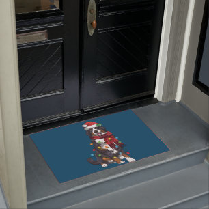 Bernese Mountain Christmas Light Funny Dog Lover Doormat