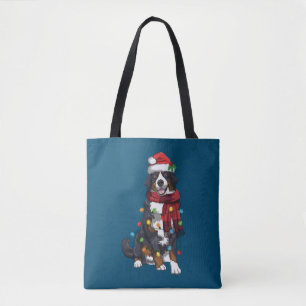 Bernese Mountain Christmas Light Funny Dog Lover Tote Bag
