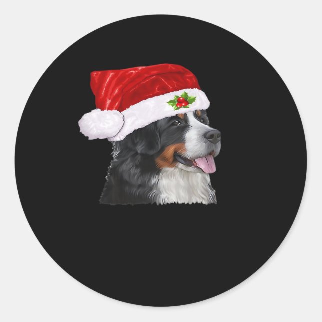 Bernese Mountain Christmas Shirt Dog Christmas Cos Classic Round Sticker (Front)