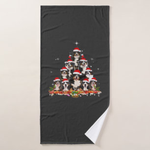 Bernese Mountain Christmas Tree Dog Santa Xmas Fun Bath Towel