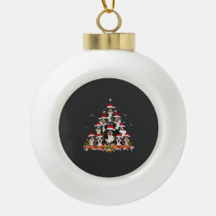 Bernese Mountain Christmas Tree Dog Santa Xmas Fun Ceramic Ball Christmas Ornament