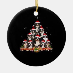 Bernese Mountain Christmas Tree Dog Santa Xmas Fun Ceramic Ornament