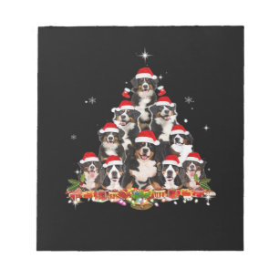 Bernese Mountain Christmas Tree Dog Santa Xmas Fun Notepad