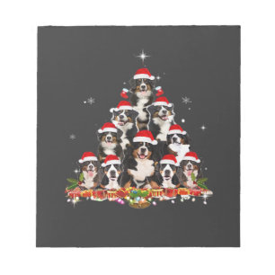 Bernese Mountain Christmas Tree Dog Santa Xmas Fun Notepad