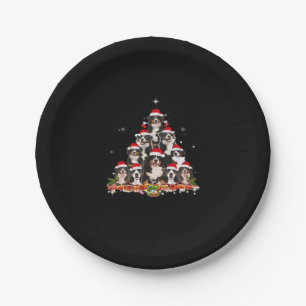 Bernese Mountain Christmas Tree Dog Santa Xmas Fun Paper Plate