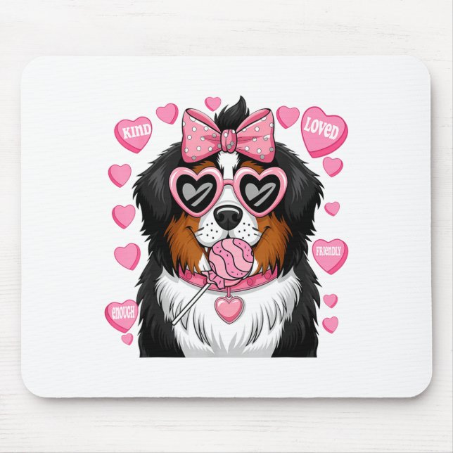 Bernese Mountain Coquette Dog Pet Lover Owner  Mouse Pad (Front)