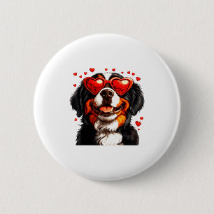 Bernese Mountain Cute Berner Dog Lover Valentines  6 Cm Round Badge