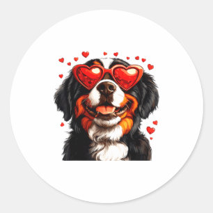 Bernese Mountain Cute Berner Dog Lover Valentines  Classic Round Sticker