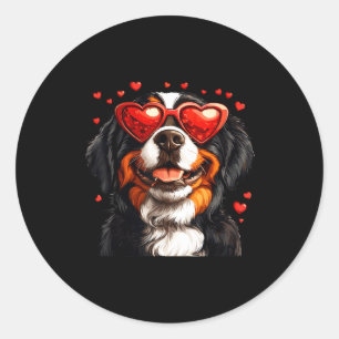 Bernese Mountain Cute Berner Dog Lover Valentines Classic Round Sticker