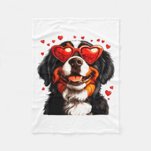 Bernese Mountain Cute Berner Dog Lover Valentines  Fleece Blanket