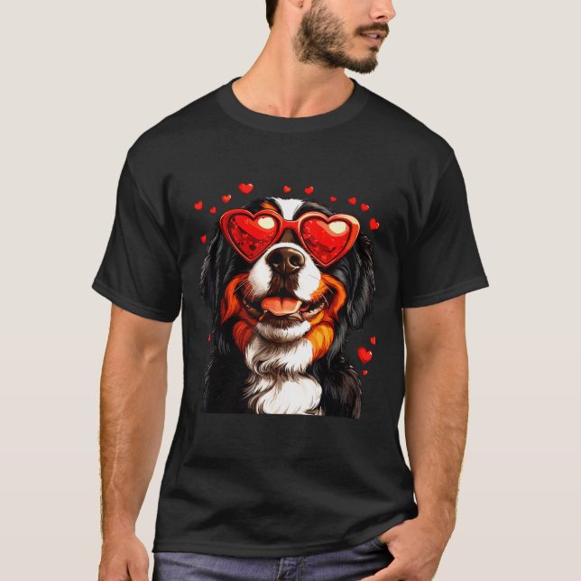 Bernese Mountain Cute Berner Dog Lover Valentines  T-Shirt (Front)