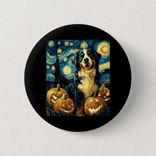 Bernese Mountain Cute Dog Halloween Jack O Lantern 6 Cm Round Badge