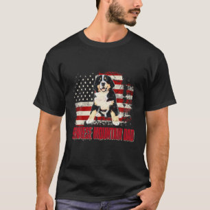 Bernese Mountain Dad American Flag 4Th Of July Dog T-Shirt