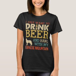 Bernese Mountain Dad Drink Beer Hang With Dog Funn T-Shirt