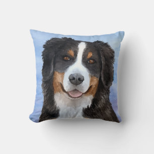 Bernese Mountain Dog 125 watercolor Cushion