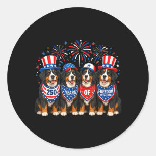 Bernese Mountain Dog 250 Years Aamerican 1776 2026 Classic Round Sticker