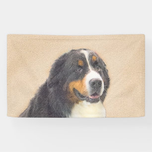 Bernese Mountain Dog 2 Painting - Original Dog Art Banner