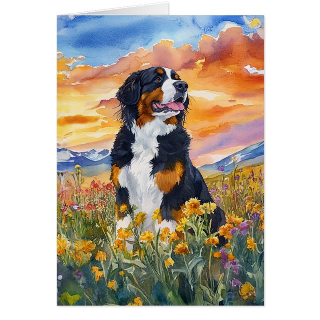 Bernese Mountain Dog - 5" x 7" Art Card (Front)