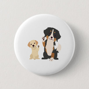 bernese mountain dog  6 cm round badge