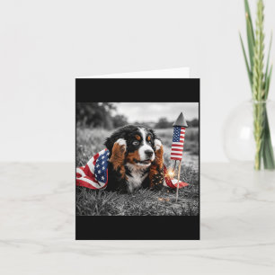 Bernese Mountain Dog Aamerican Usa Flag 250 Years Card
