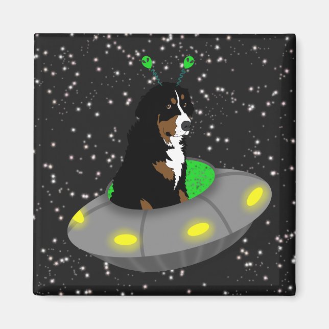 Bernese Mountain Dog Alien Magnet (Front)
