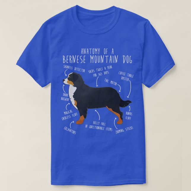 Bernese Mountain Dog Anatomy 2 T-Shirt (Design Front)