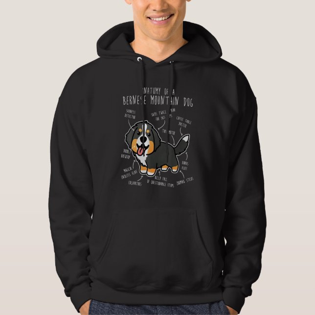 Bernese Mountain Dog Anatomy  Cute Pet Dog Mom Dog Hoodie (Front)
