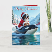 Bernese Mountain Dog and Orca Christmas 