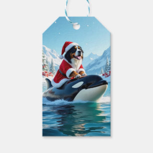 Bernese Mountain Dog and Orca Christmas  Gift Tags