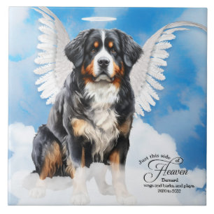 Bernese Mountain Dog Angel Custom Pet Memorial Ceramic Tile