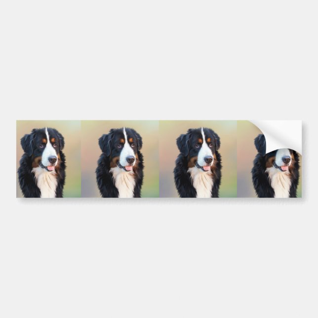 bernese mountain dog art bumper sticker (Front)
