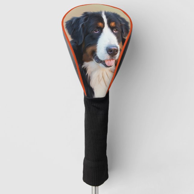 bernese mountain dog art golf head cover (Front)