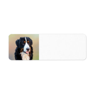 bernese mountain dog art return address label