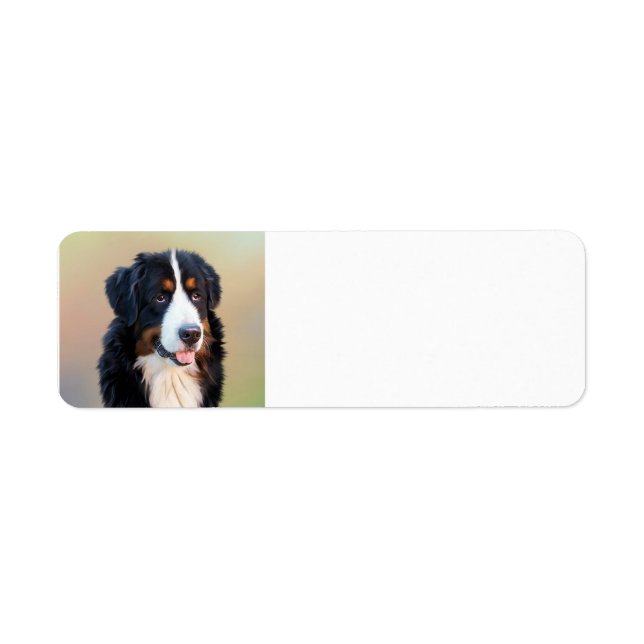 bernese mountain dog art return address label (Front)