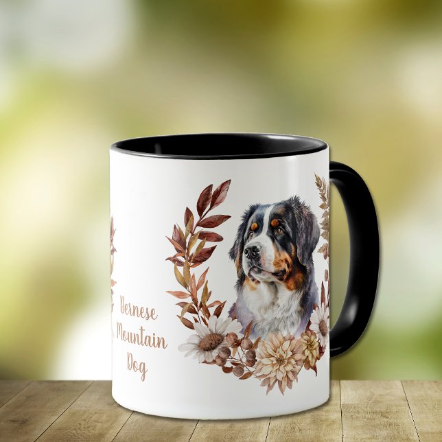 Bernese Mountain Dog Autumn Wreath Mug (Creator Uploaded)
