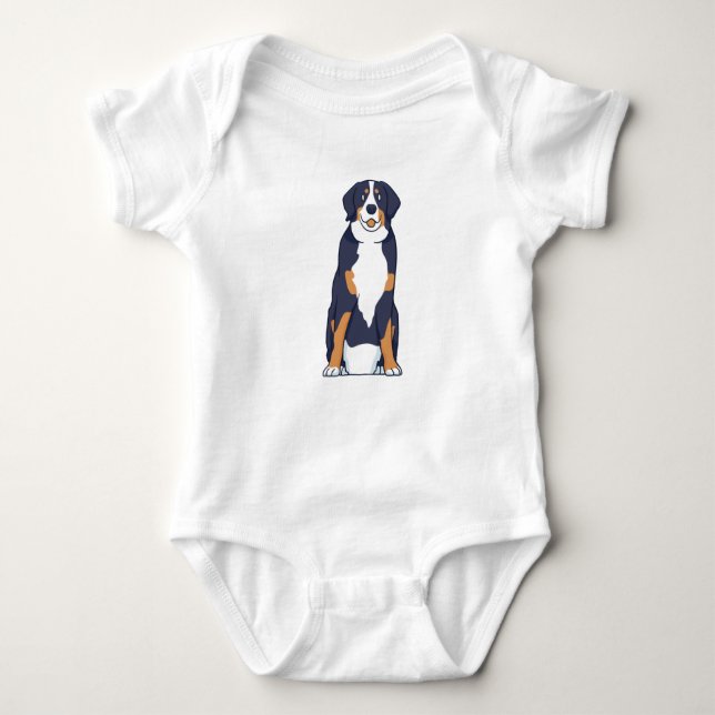 Bernese Mountain Dog Baby Bodysuit (Front)