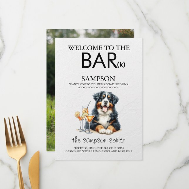 Bernese Mountain Dog Bar Menu (Front/Back In Situ)