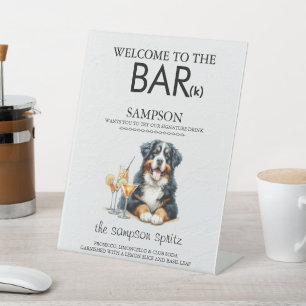 Bernese Mountain Dog Bar Pedestal Sign