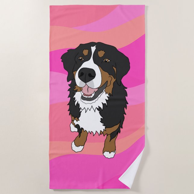 Bernese Mountain Dog Beach Towel (Front)